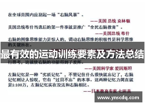 最有效的运动训练要素及方法总结